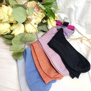 Glitter shining women dress spring socks 230-250cmpink,red,blue, black, silver